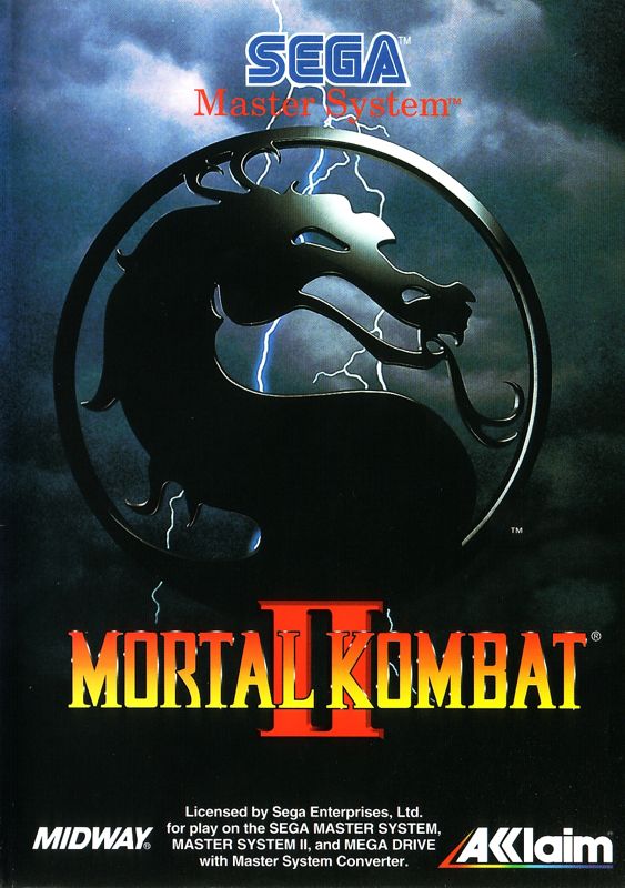 Mortal Kombat II box art for Sega Master System